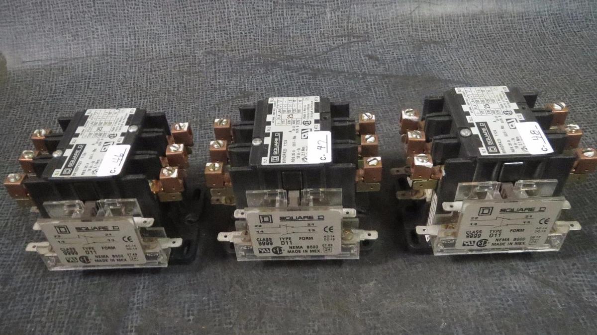 Used (1) SQUARE D CONTACTOR 8910DPA23 25 AMP 600 VOLT 3-PHASE 10 HP COIL: 120V