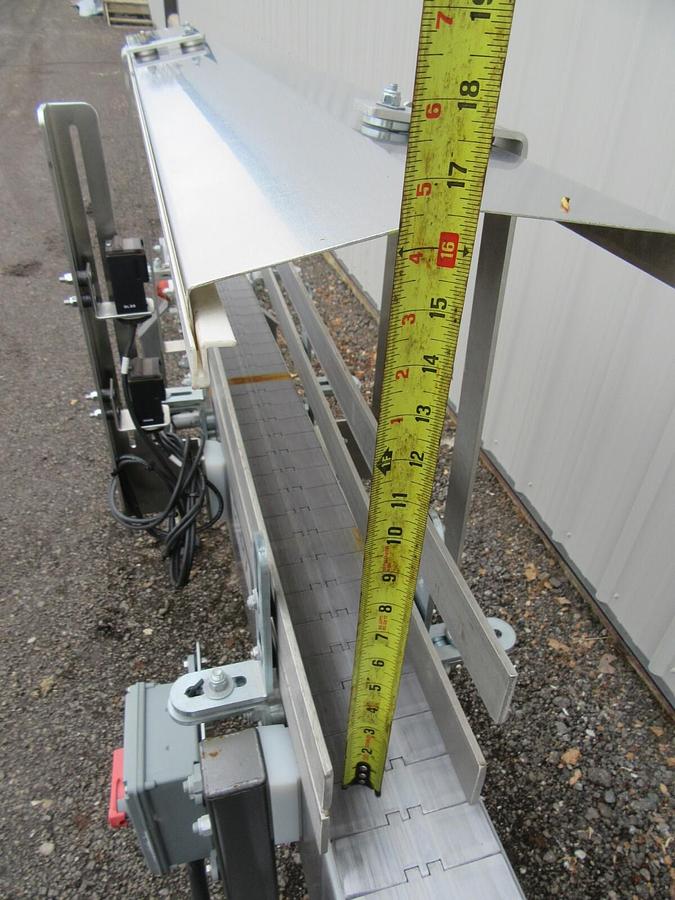 Used 4 1/2"  X 80" LONG SENTRY PLASTIC BELT BOTTLE CONVEYOR 1 HP 230/460 V 3 PH
