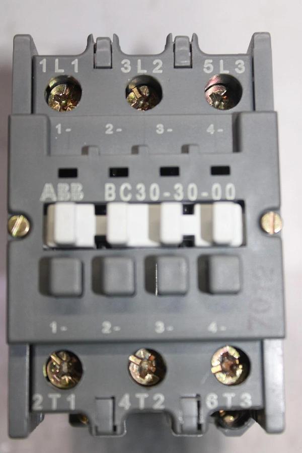 Used ABB CONTACTOR BC30-30-00 600 VOLT 45 AMP 30 HP COIL: 24 VDC *WARRANTY*