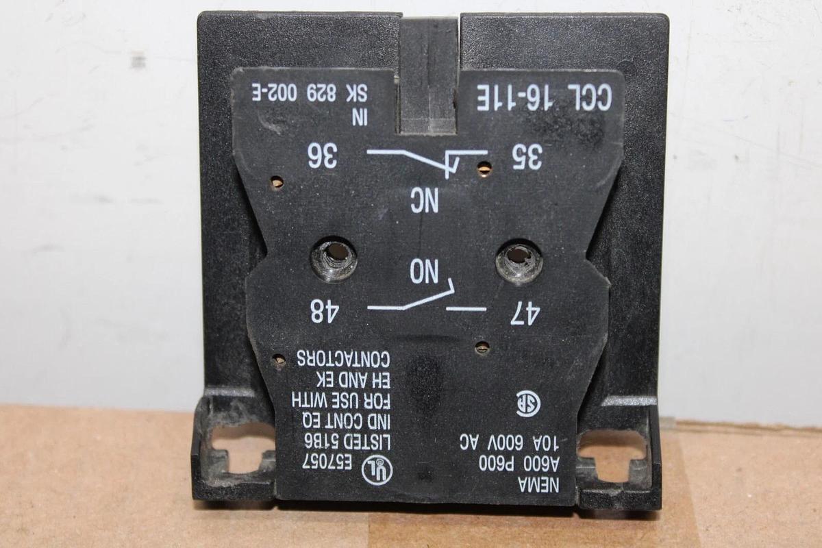 Used ABB AUXILIARY CONTACT BLOCK CAL-16-11E SK-829-002-E 10 AMP 600 VAC *WARRANTY*