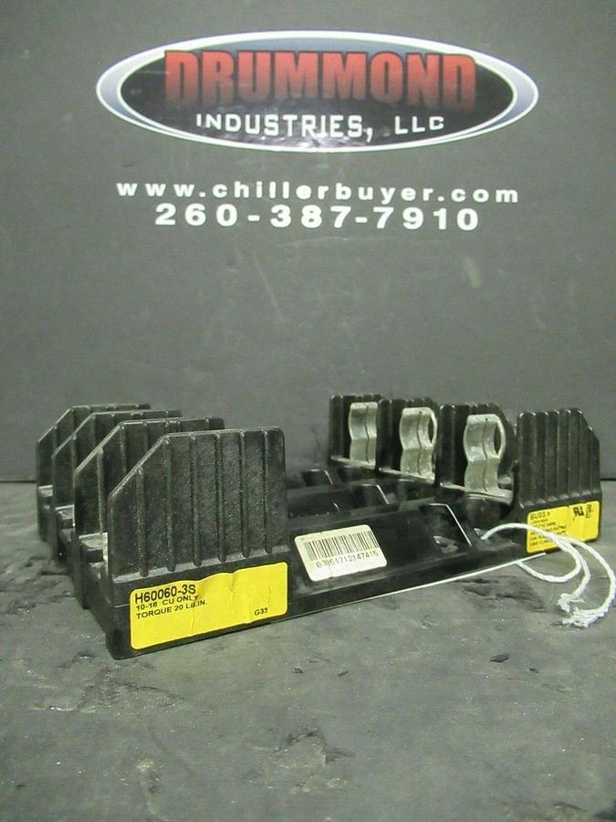 Used BUSSMAN FUSE HOLDER H60060-3S FOR 60 AMP 600 V FUSES **WARRANTY**
