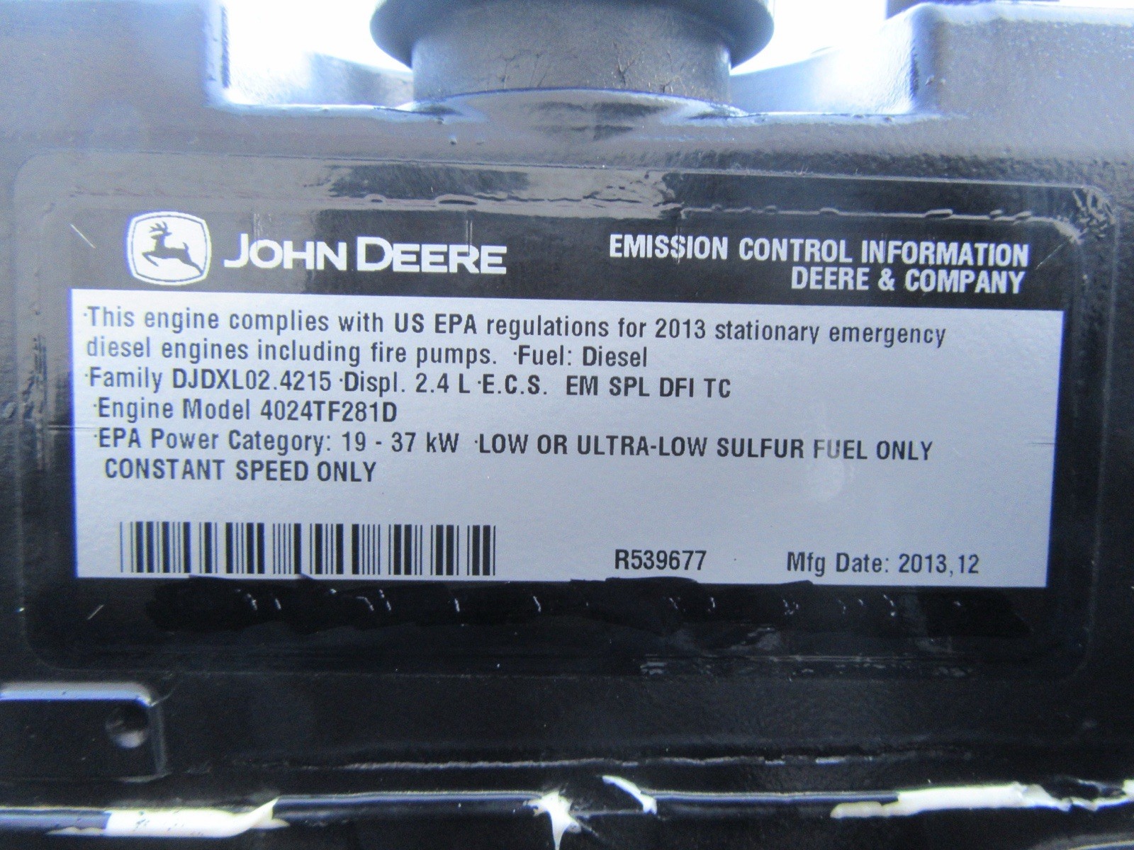 Used 30KW DIESEL GENERATOR KOHLER 120/240 VOLT 4024 JOHN DEERE 259 HRS SINGLE PHASE