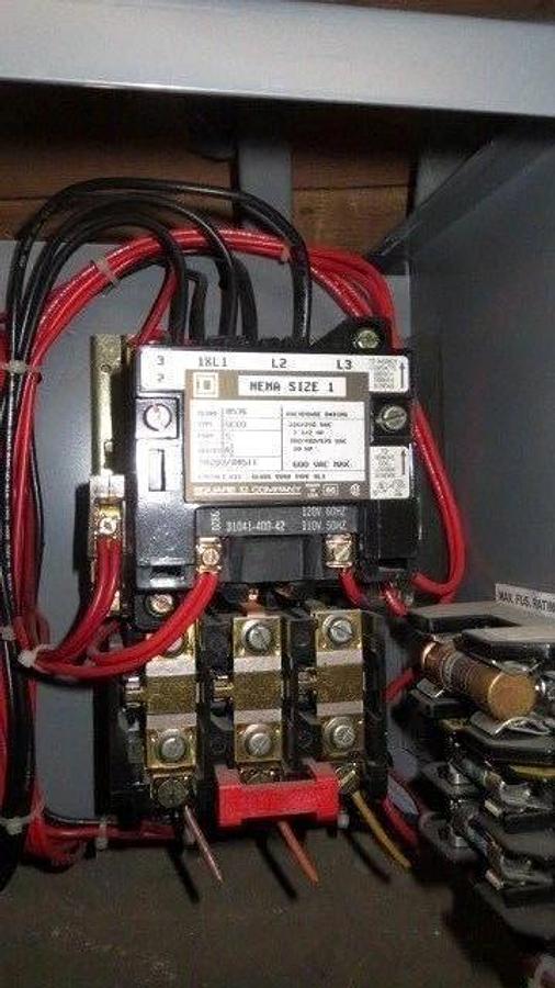 Used SQUARE D 12" MCC BUCKET 480 VAC W/ 15 AMP FHP BREAKER & NEMA SIZE 1 STARTER