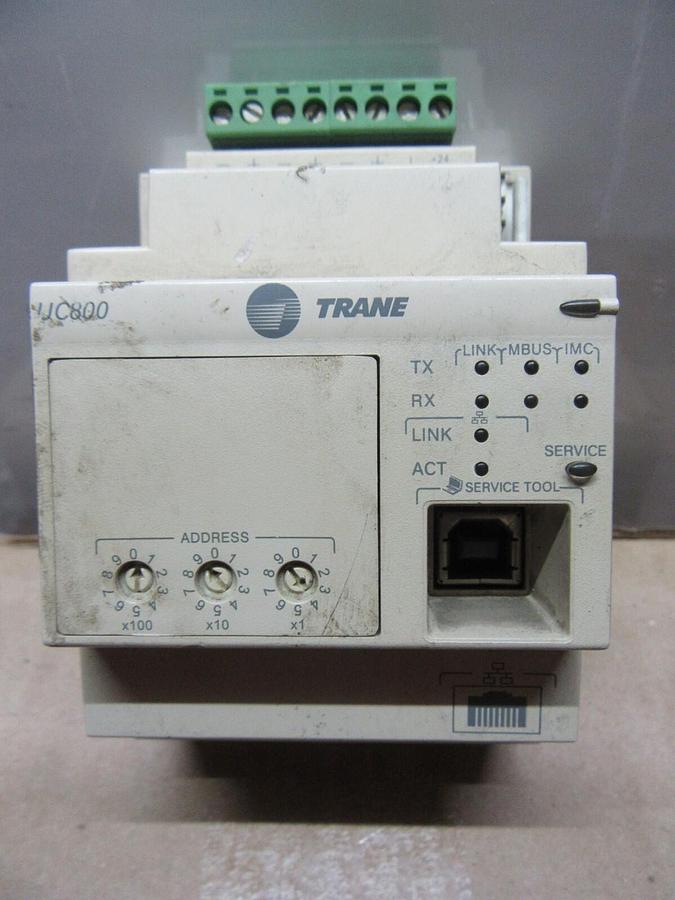 Used TRANE CHILLER CONTROL EXPANSION MODULE UC800 X13651144-01 REV. D 24 VDC 210 mA