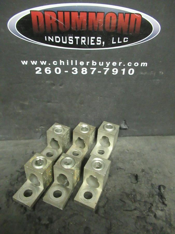 Used (6) QTY ILSCO D3096 1 (SINGLE) BARREL MECHANICAL CONNECTOR LUG TAP 600 MCM - 4