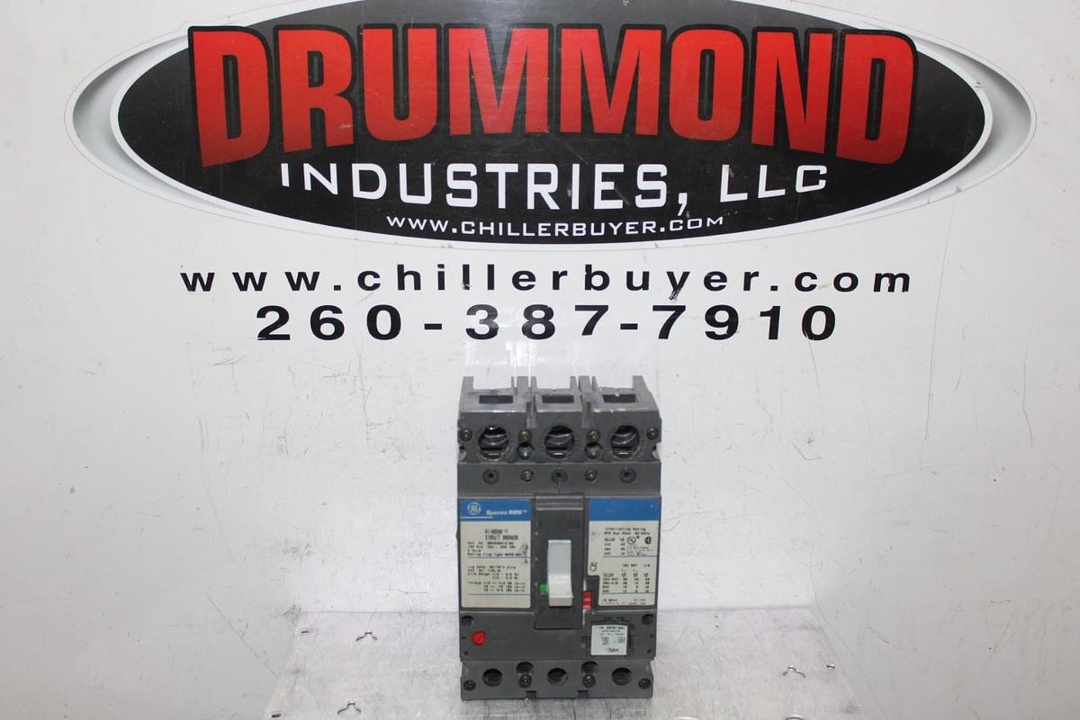Used GE SPECTRA CIRCUIT BREAKER SEHA36AT0150 150 AMP 600 VAC 3-POLE W/ AUX. SWITCH