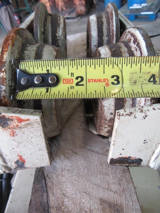 Used 1/4 TON COFFING CHAIN HOIST 230/460 VAC 3 PH W/ MANUAL TROLLEY EC05163 10' / 7'