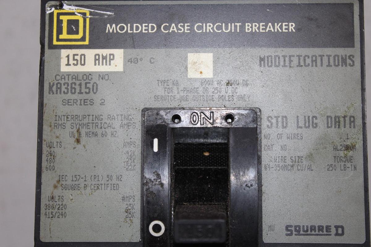 Used SQUARE D I-LINE CIRCUIT BREAKER LA36350 350 AMP 3-POLE 600 VAC