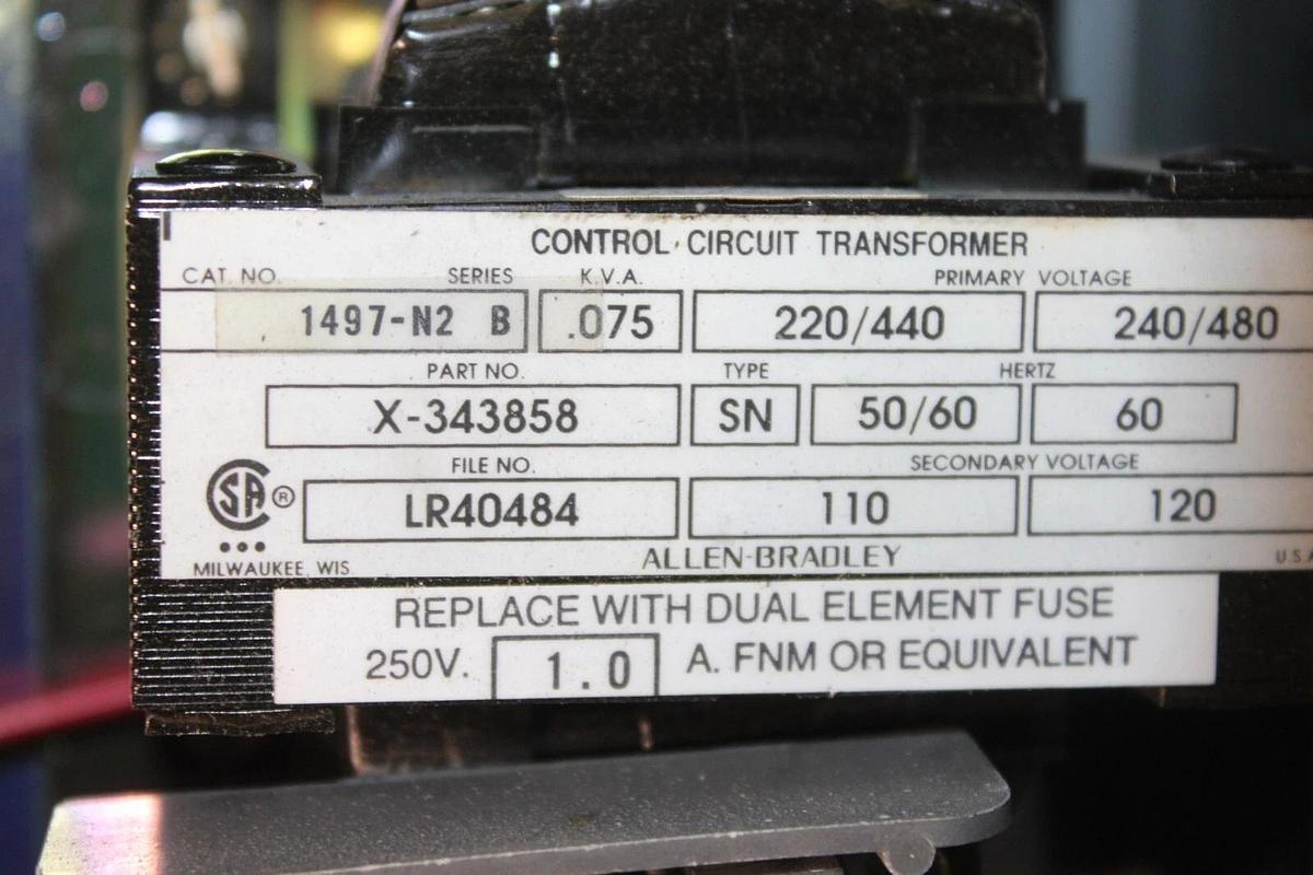 Used ALLEN BRADLEY COMBINATION STARTER 512-AJB-6P-24R TYPE 12 NEMA 0 600V 5 HP