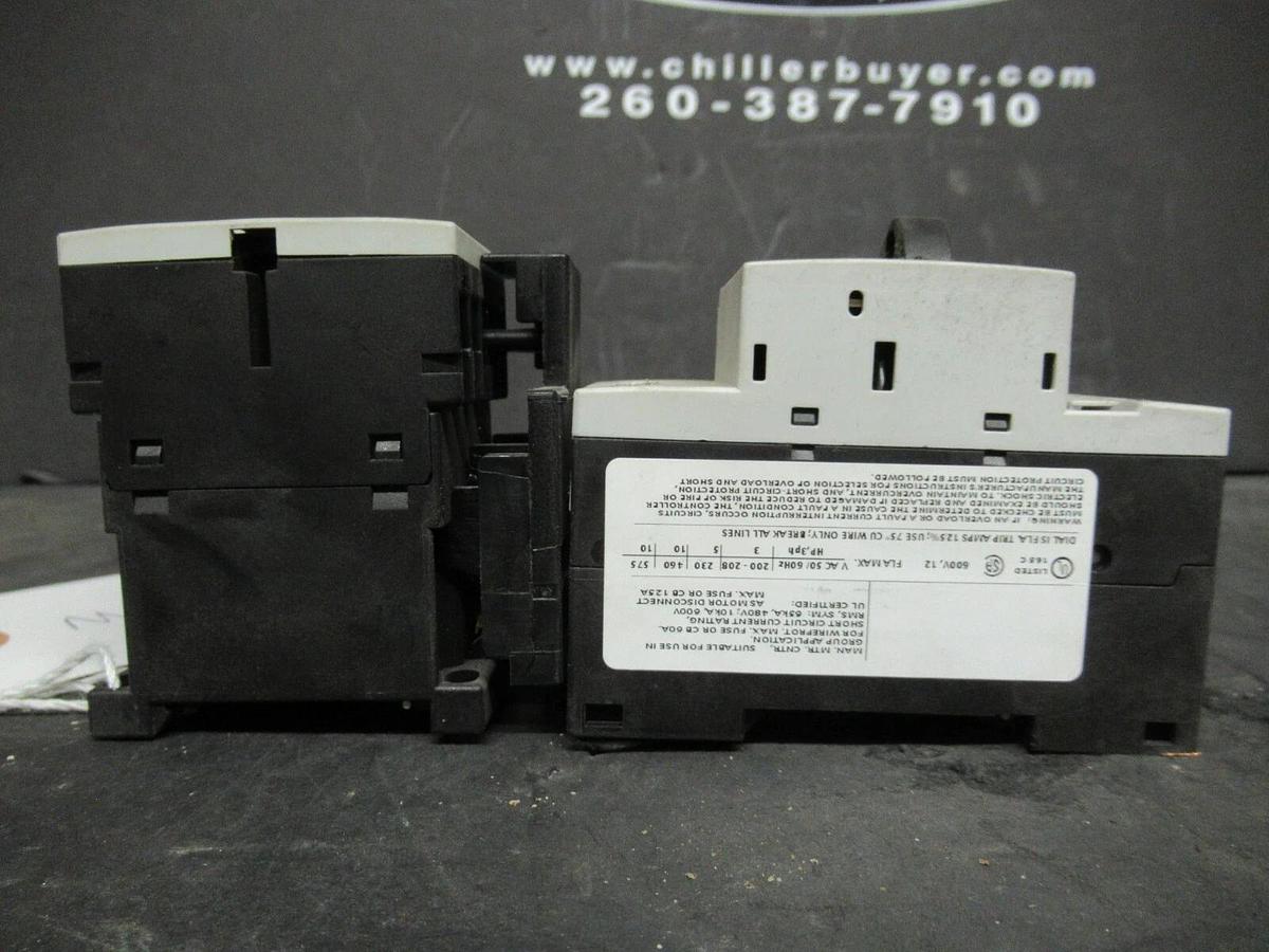 Used SIEMENS MANUAL MOTOR START 3RV1021-1KA10 600 VAC 12 AMP 10 HP