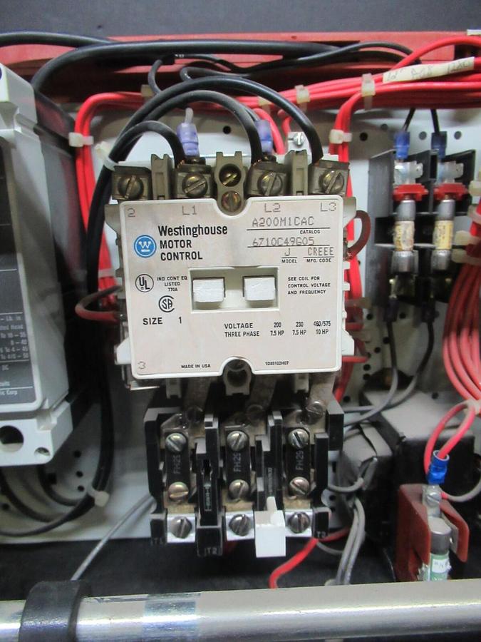 Used CUTLER HAMMER MOTOR CONTROL BUCKET 12" NEMA SIZE 1 STARTER 600 V 7 AMP BREAKER