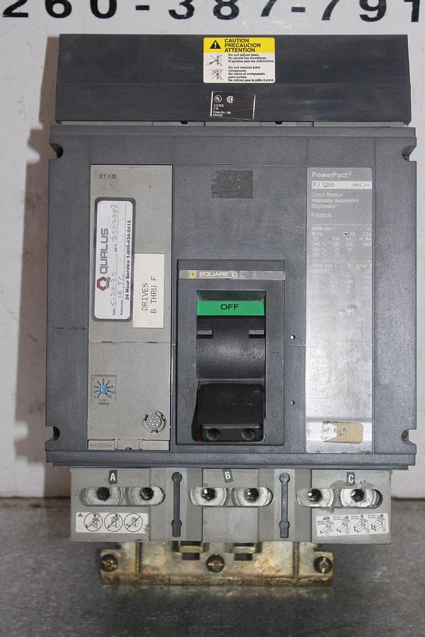 Used SQUARE D I-LINE CIRCUIT BREAKER MA36400 400 AMP 600 VAC 3-POLE