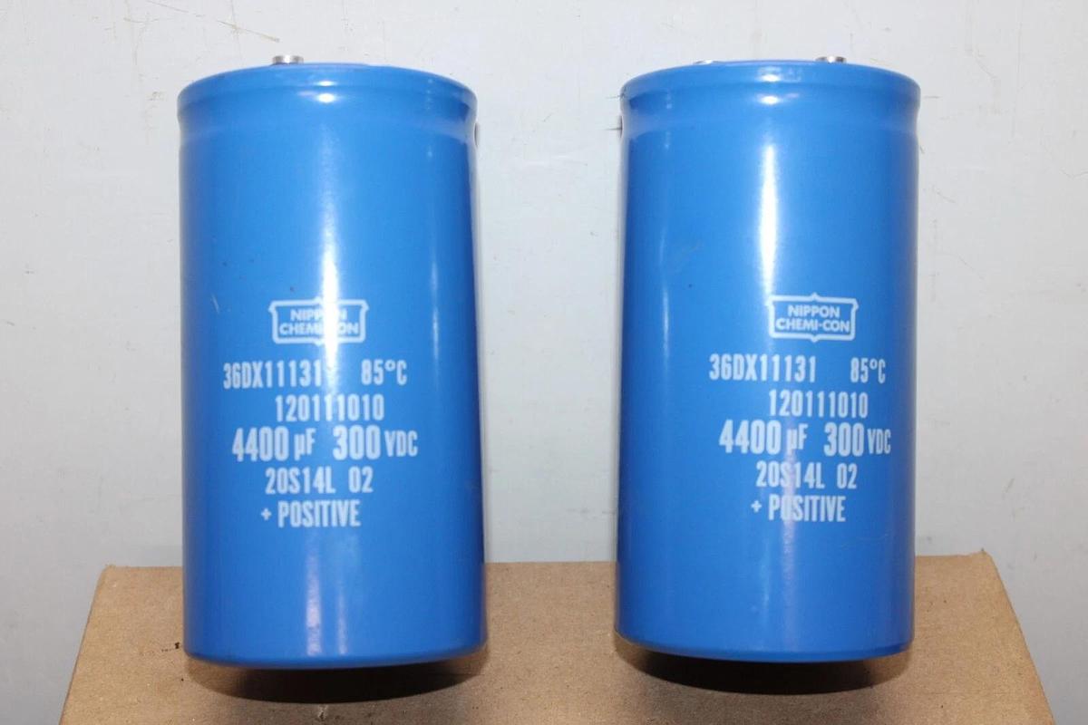 Used LOT OF 2 NIPPON CHEMI-CON 36DX11131 120111010 4400 uF 300 VDC **WARRANTY**
