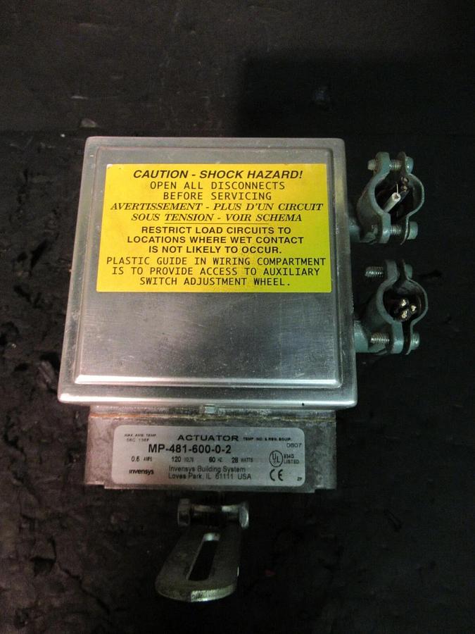 Used INVENSYS HIGH TORQUE ACTUATOR MOTOR MP-481-600-0-2 120 VAC 28 WATTS MP48160002