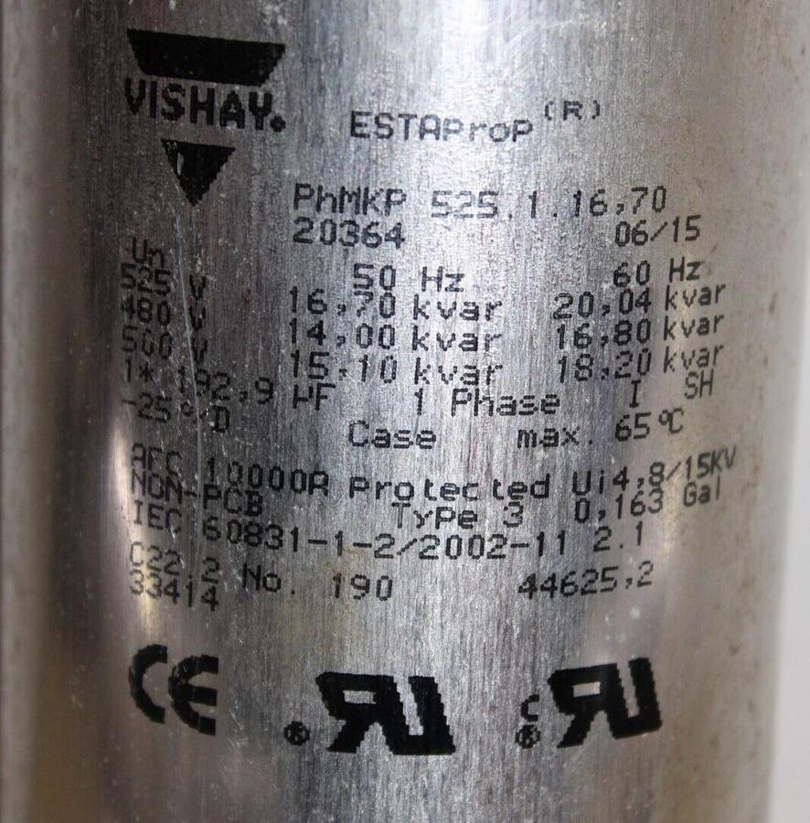 Used VISHAY ESTAPROP PHMKP 525.1.16,70 500 VOLT SINGLE PHASE **WARRANTY**
