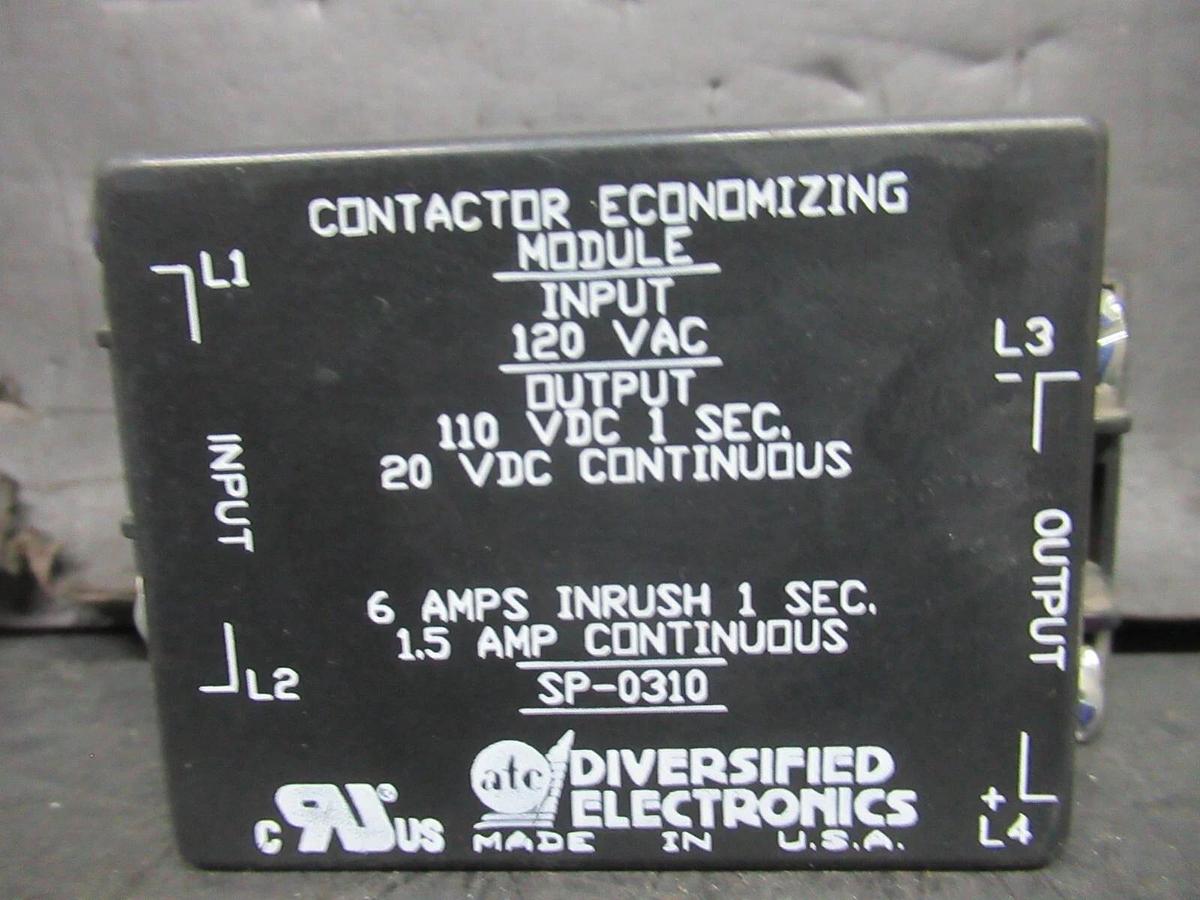 Used ATC DIVERSIFIED ELECTRONICS RELAY BLOCK SP-0310 120 VAC 6 AMP 110 VDC