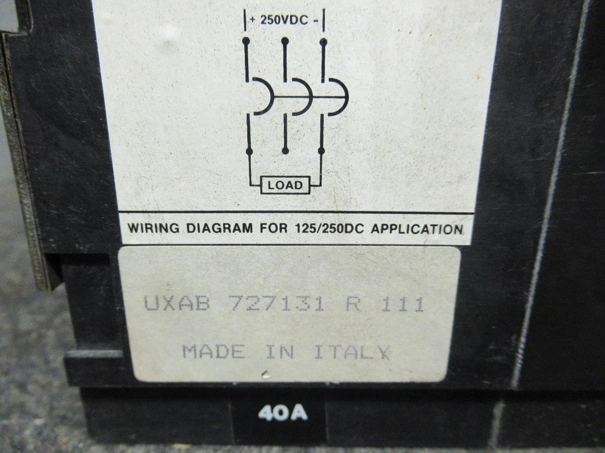 Used 40 AMP ABB BREAKER UXAB 727131 R 11 240VAC 3 POLE W/ TOP LUGS **WARRANTY**