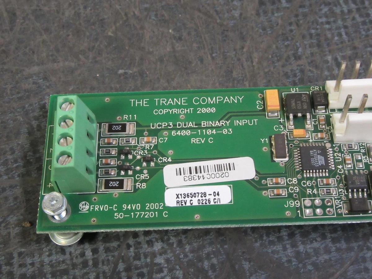 Used TRANE UPC3 DUAL BINARY INPUT CIRCUIT BOARD MODEL/REVISION: 6400-1104-03 REV C