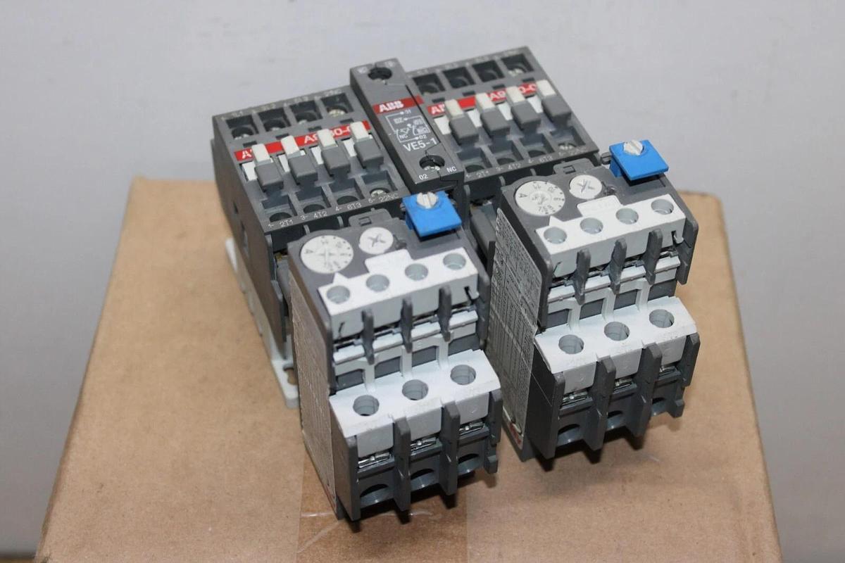 Used ABB DUAL STARTER A9-30-01 21 AMP 600 VAC 7.5 HP COIL: 230V W/ TA25-DU OVERLOAD