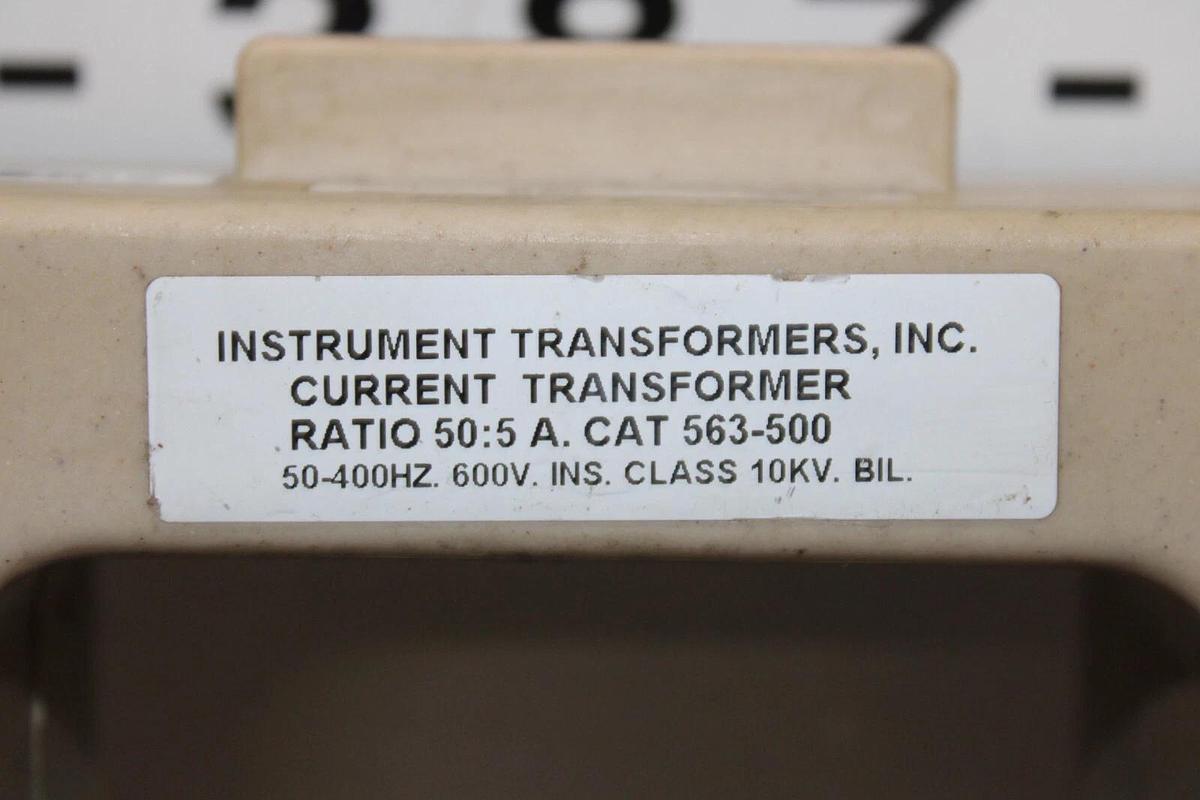 Used CUTLER HAMMER CURRENT TRANSFORMER 563-500 42-4191 50:5 50-400HZ 600V