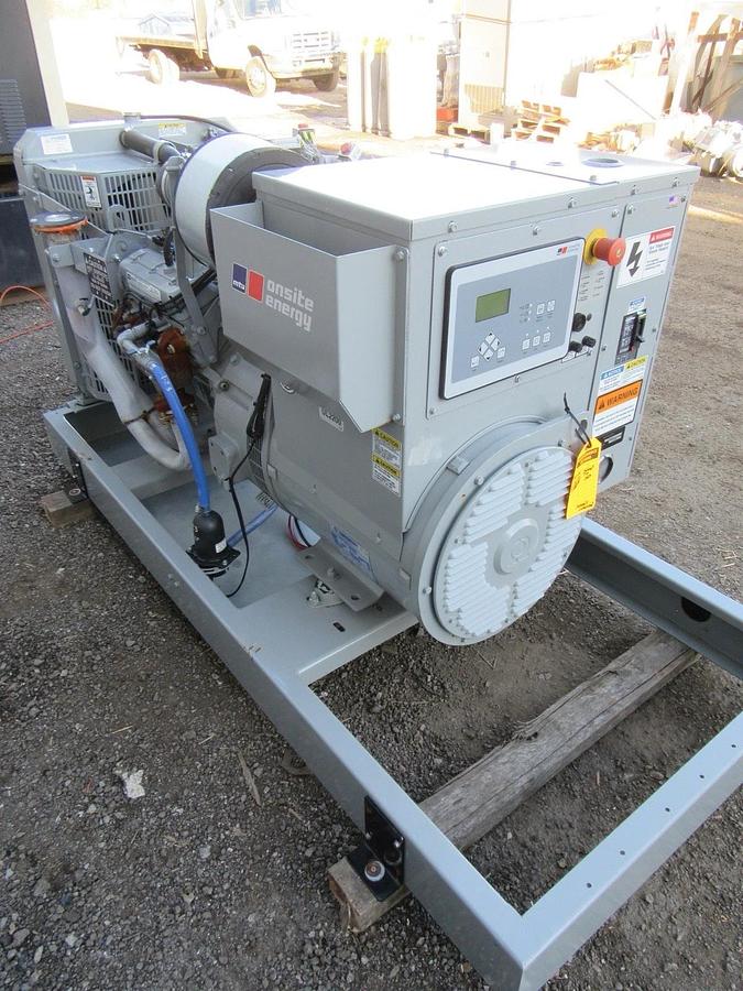 Used 30 KW GENERATOR MTU 4.3 NATURAL GAS LP PROPANE 120/240 VOLT 1 PH 35 KW 40KW 2015