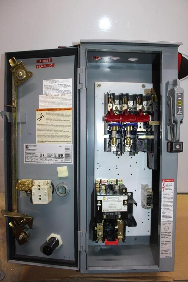 Used SQUARE D SIZE 0 FUSIBLE COMBINATION STARTER 8538SBA66V02CFP1 NEMA 3R 30 AMP