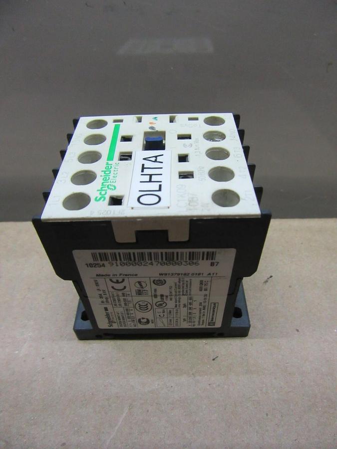 Used SCHNEIDER RELAY LC1K09-10B7 600 VOLT 20 AMP 5 HP 3-PHASE **WARRANTY**