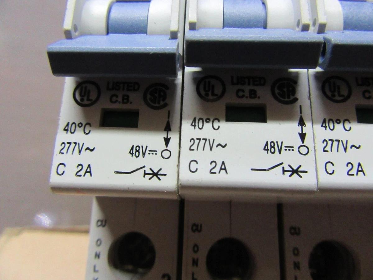 Used LOT OF 5 ALLEN BRADLEY 1489-A1C020 AB-5321 SINGLE POLE 277 VAC 2 AMP