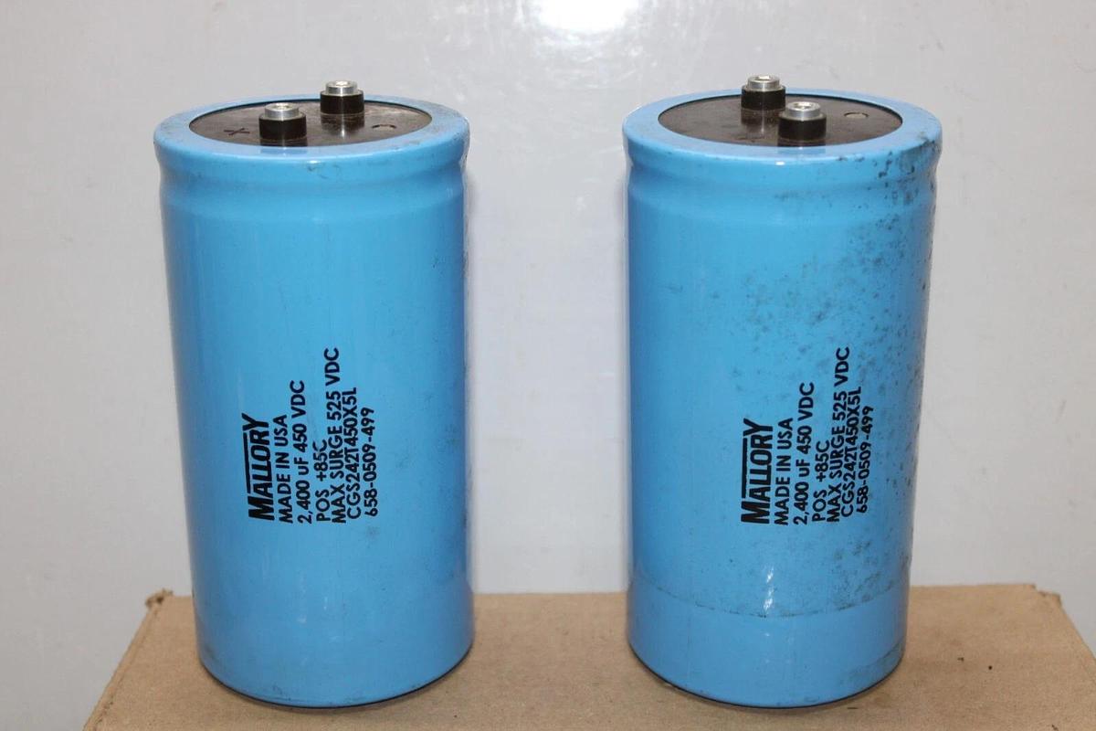 Used LOT OF 2 MALLORY CAPACITOR 2400 uF 450 VDC CGS242T450X5L 658-0509-499 *WARRANTY*
