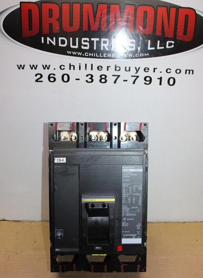 Used SQUARE D POWERPACT BREAKER MGF36600 600 AMP 3-POLE 600 VAC **WARRANTY**