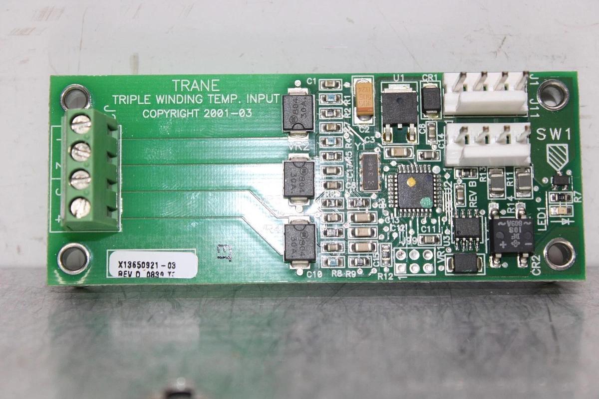 Used TRANE TRIPLE WINDING TEMP. INPUT CIRCUIT BOARD X13650921-03 REV. D **WARRANTY**