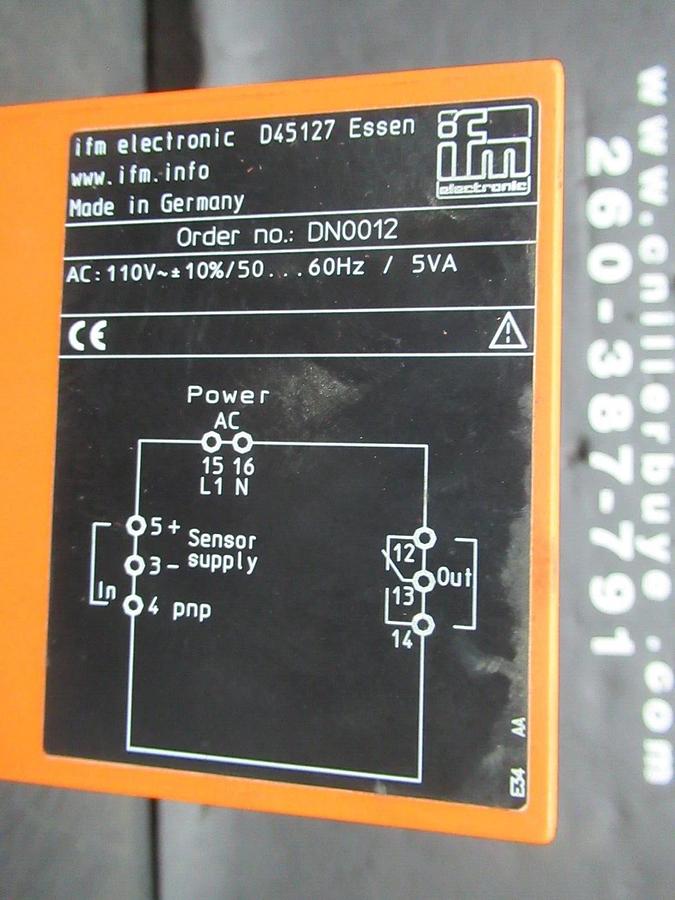 Used IFM SWITCHING AMPLIFIER N-600 NY-33-1 110 VAC 60 HZ 5 VA **WARRANTY INCLUDED**