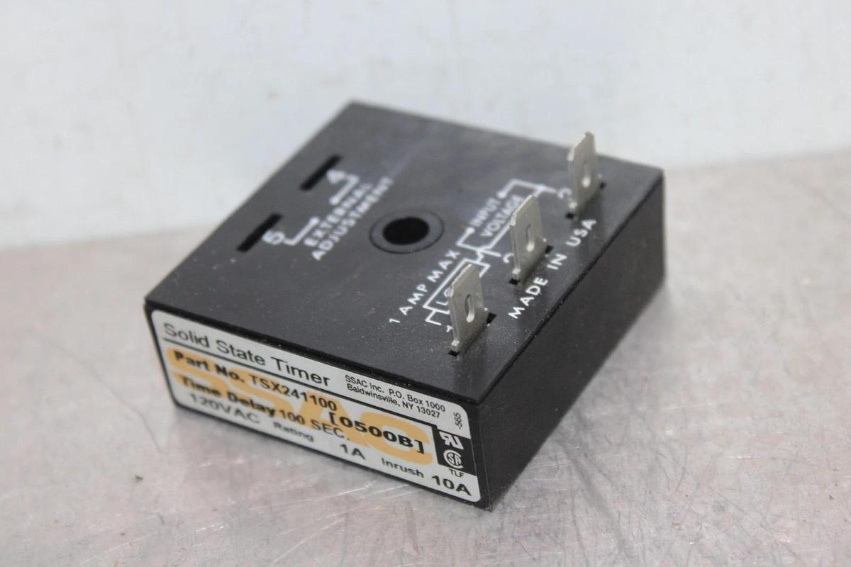 NIB TRANE SSAC SOLID STATE TIMER RELAY TSX241100 RLY01317 120 VOLT 1 AMP 120 SEC