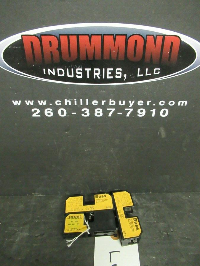 Used LOT OF 3 BUSSMANN FUSE HOLDER BM6031SQ FOR 30 AMP 600 V FUSES