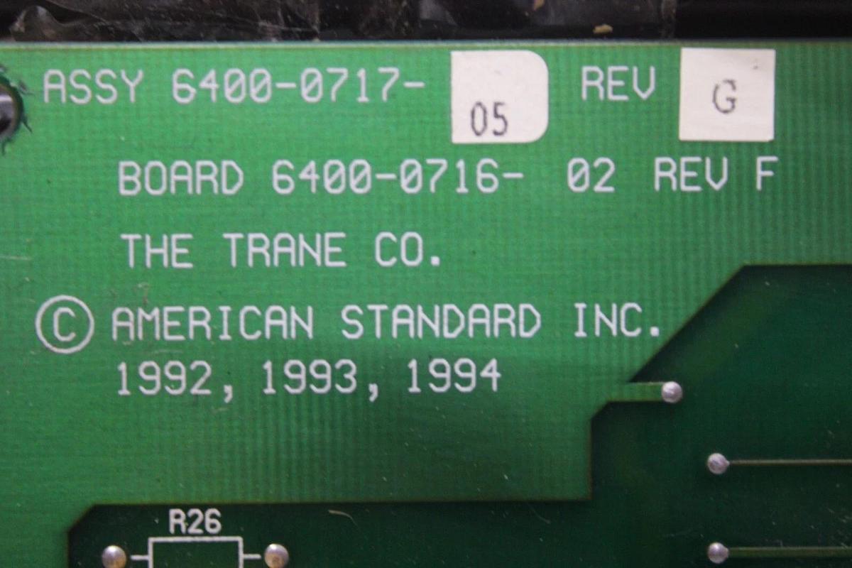 Used TRANE INTERACTIVE DISPLAY CIRCUIT BOARD 6400-0717-05 REV. G 6400-0716-02 REV. F