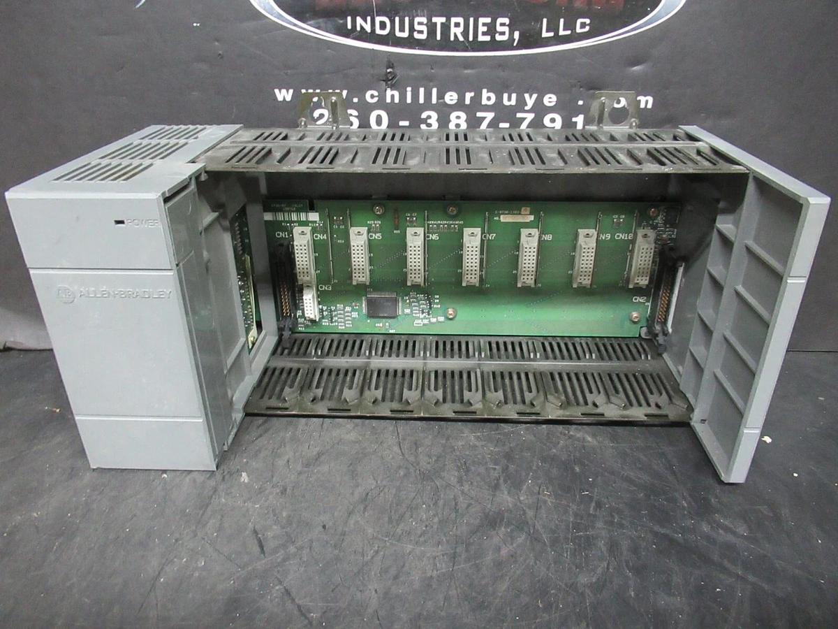 Used ALLEN BRADLEY SLC-500 1746-A7 7 SLOT RACK W/ 1746-P1 POWER SUPPLY **WARRANTY**