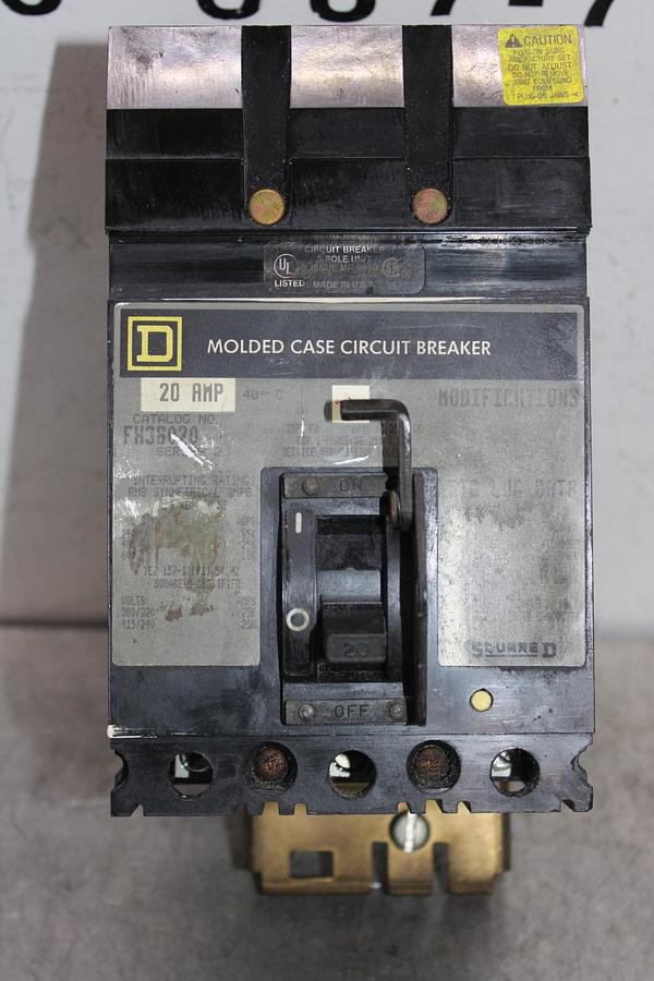 Used SQUARE D I-LINE CIRCUIT BREAKER FA34015 15 AMP 480 VOLT 3-POLE