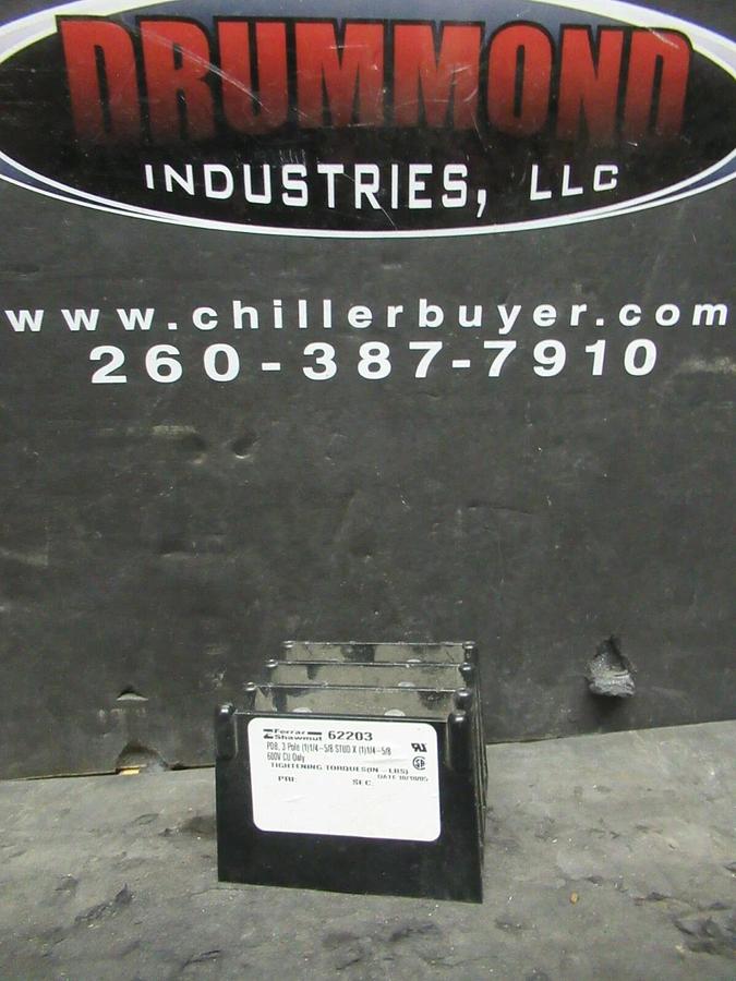 Used FERRAZ SHAWMUT 62203 DISTRIBUTION BLOCK PDB 3 POLE 600 VAC 1/4 - 5/8 STUD