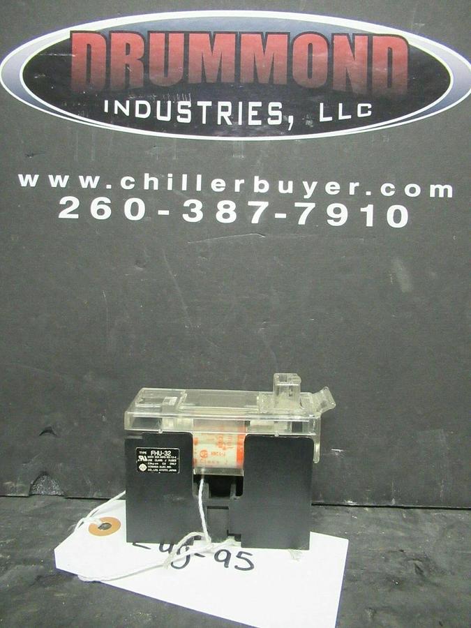 Used YOSHIDA FUSE HOLDER FHU-32 600 VOLT 30 AMP CLASS J FUSES W/ A4J1 FUSES