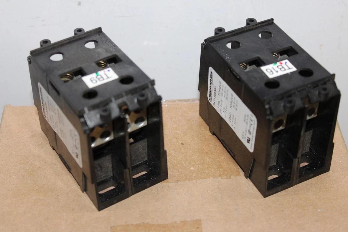 Used LOT OF 2 MARATHON POWER DISTRIBUTION LUG TERMIAL 1322580 600 VAC 175 AMP