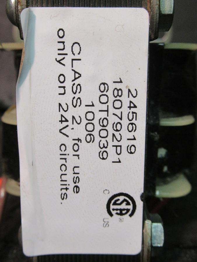 Used 0.045 KVA (45 VA) EMERSON 245619 180792P1 CONTROL TRANSFORMER 24 V TO 22 V