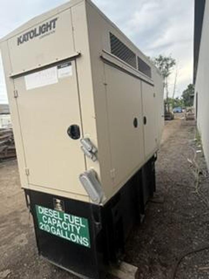 Used 60 KW DIESEL GENERATOR KATOLIGHT 120/240V RE-CONNECTABLE SOUND ENCLOSED 285 HRS