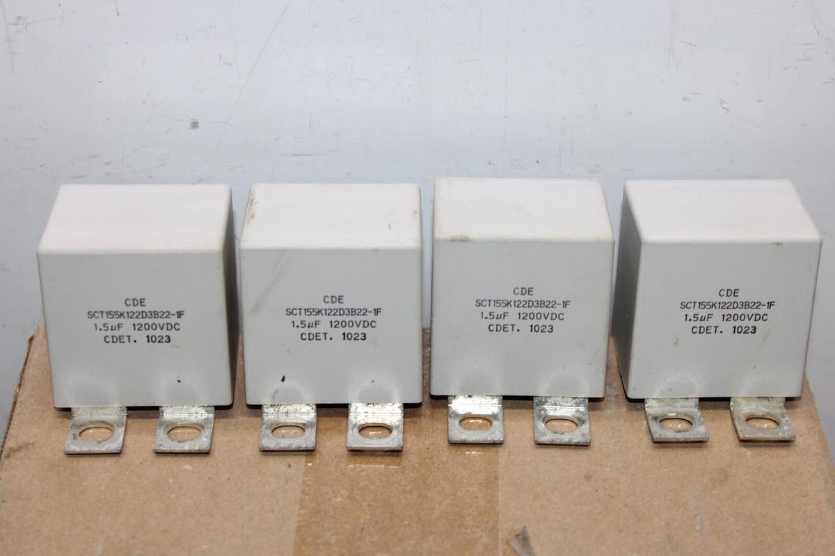 Used LOT OF 4 CDE CAPACITOR SCT155K122D3B22-1F 1200 VOLT 1.5 uF CDET. 1023 *WARRANTY*