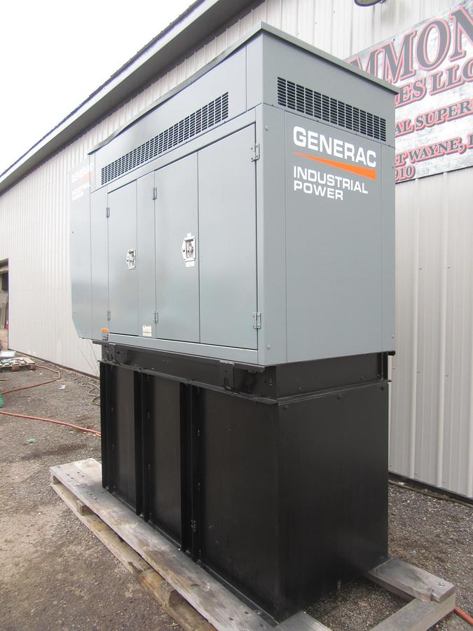 Used 48 KW DIESEL GENERATOR GENERAC 120/240 V FPT 366 HRS SOUND ENCLOSED VIDEO 50 KW