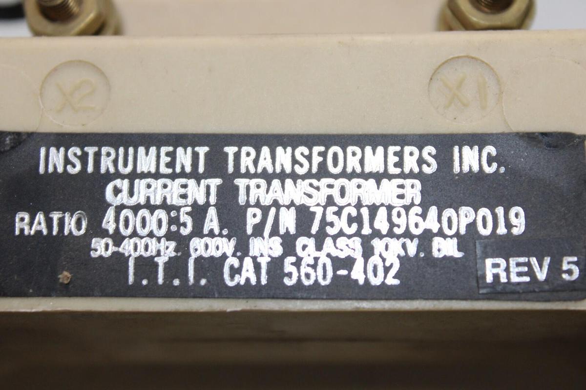 Used INSTRUMENT TRANSFORMER CURRENT TRANSFORMER 75C149640P019 560-402 4000:5 50-400HZ