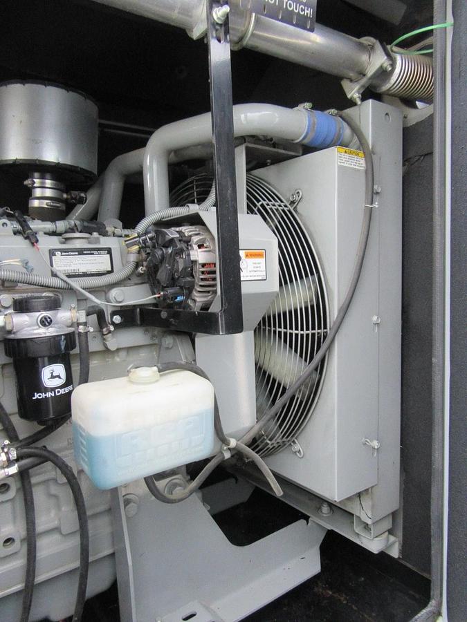 Used 50 KW DIESEL GENERATOR MTU 120/240 V JOHN DEERE SOUND ENCLOSED 338 HRS VIDEO