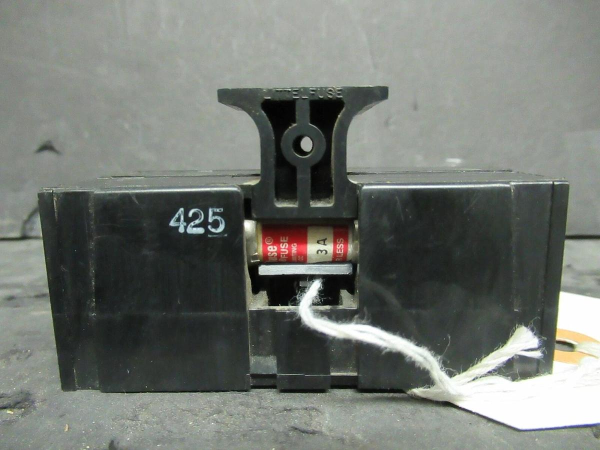 Used LITTELFUSE FUSE HOLDER L60030C-2PQ 600 VOLT 30 AMP CLASS CC FUSES W/ FUSES