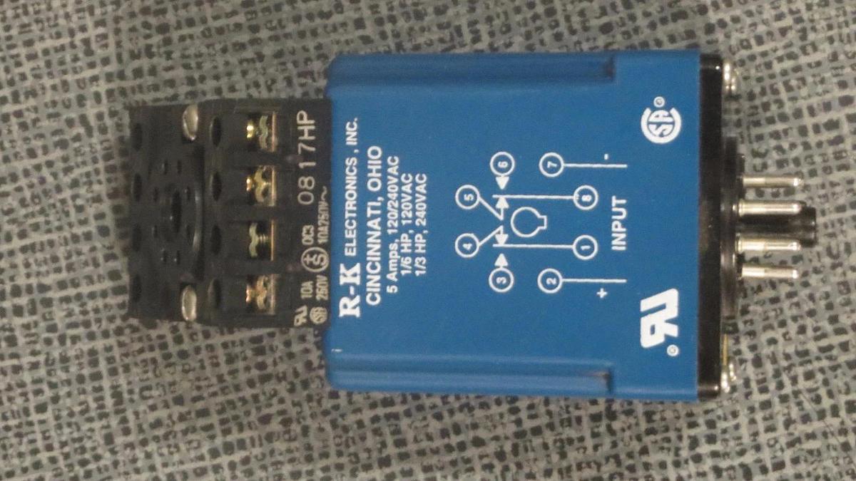Used R-K ELECTRONICS TIMER WITH SOCKET 115 VAC 2 SECOND FIXED MODEL CCB-115A-1-2S