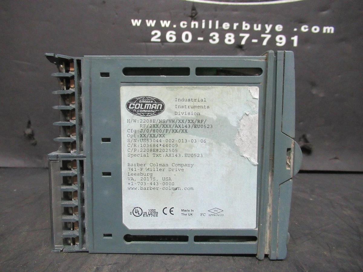 Used BARBER COLMAN PRECISION TEMPERATURE CONTROLLER 2208/NS/VH 240 VAC 10 WATT
