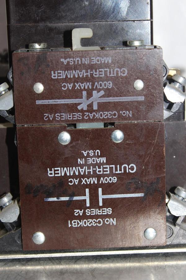 Used CUTLER-HAMMER NEMA CONTACTOR C10CN3 SIZE 1 27 AMP 3-PHASE 600 VAC COIL: 120 VAC